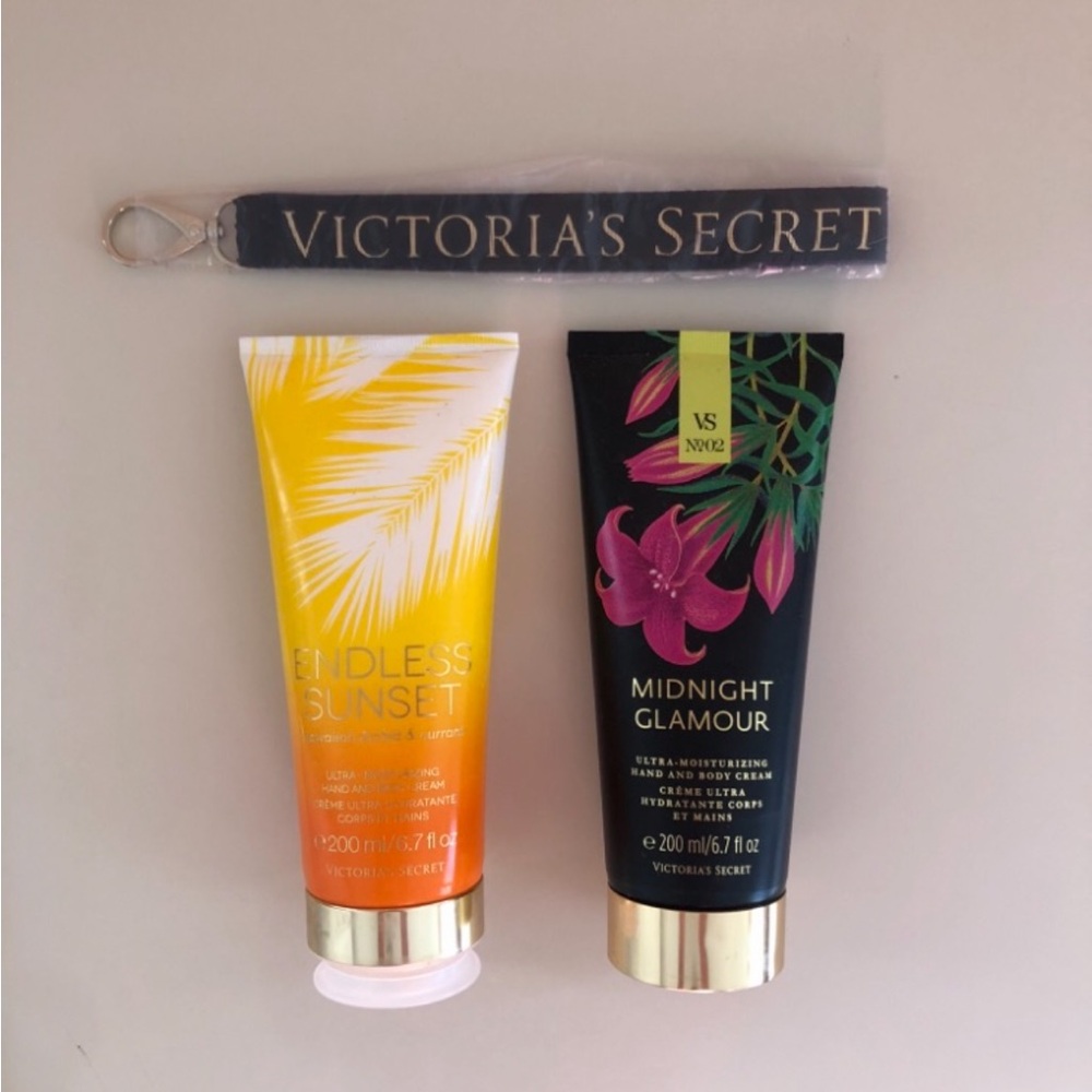 Victoria's Secret Body Lotion Set & Keychain